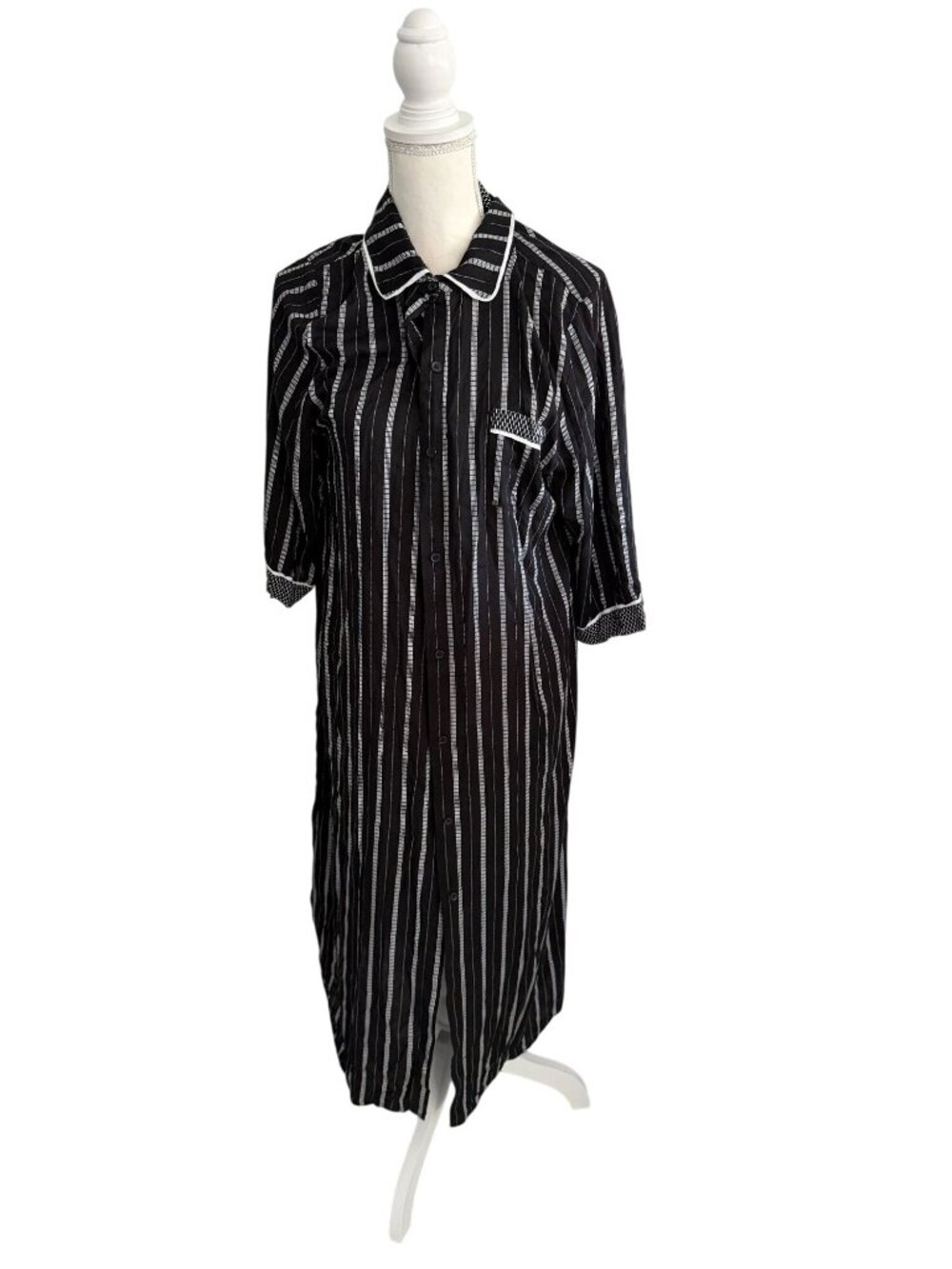 DKNY Black Sheer Striped Coverup Dress Size XL